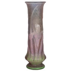 Daum a Wheel-Carved Cameo Glass Vase