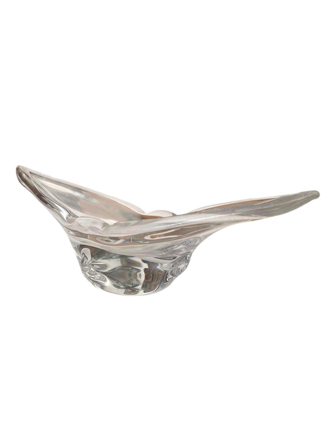 Crystal Daum (after) - Sculptural crystal Bowl, Dish, Centerpiece or Vide-Poche - France For Sale