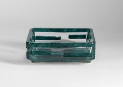 Daum, Agora Green Modernist Glass Vide-poche, France, 1974