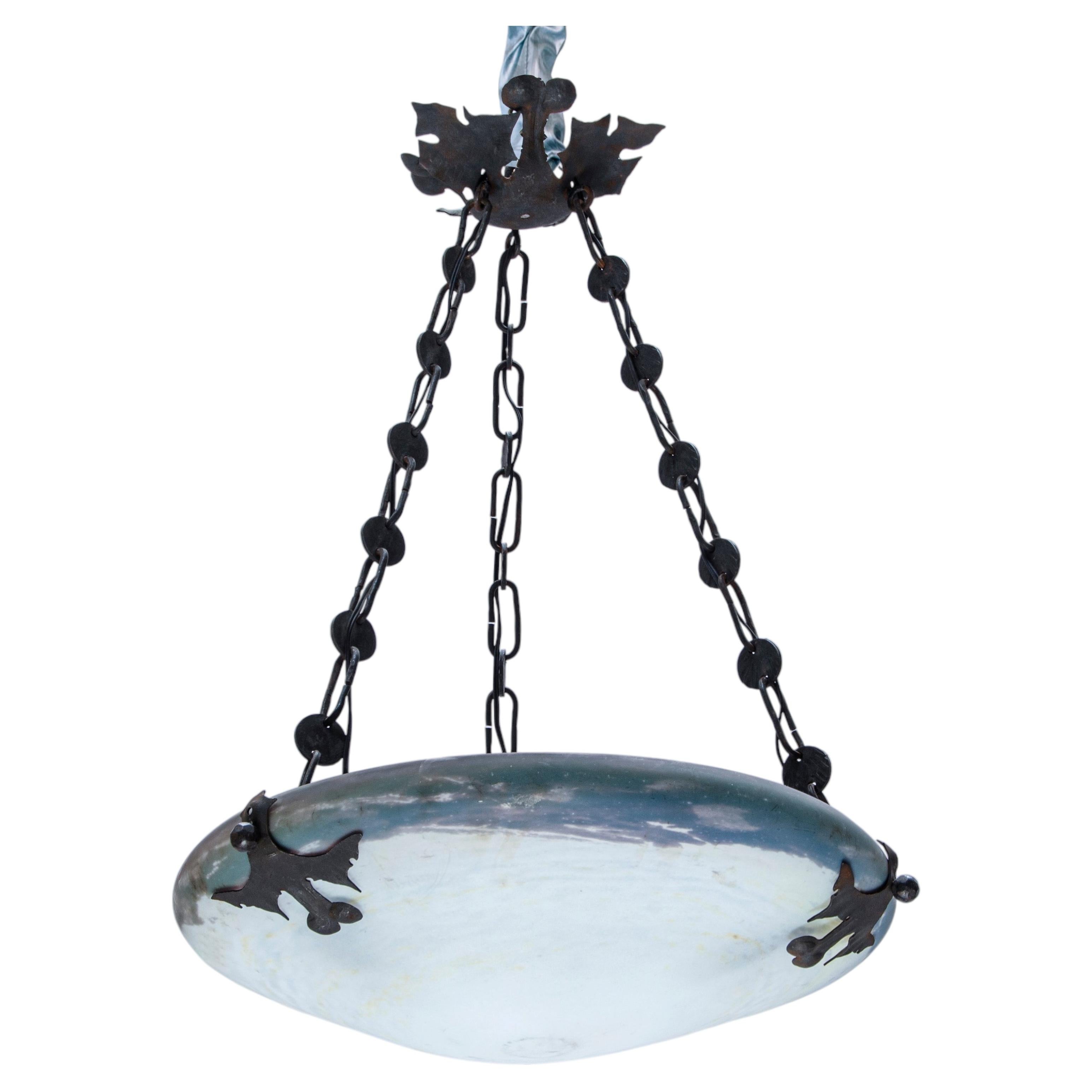 Daum and Louis Majorelle Art Deco Chandelier For Sale