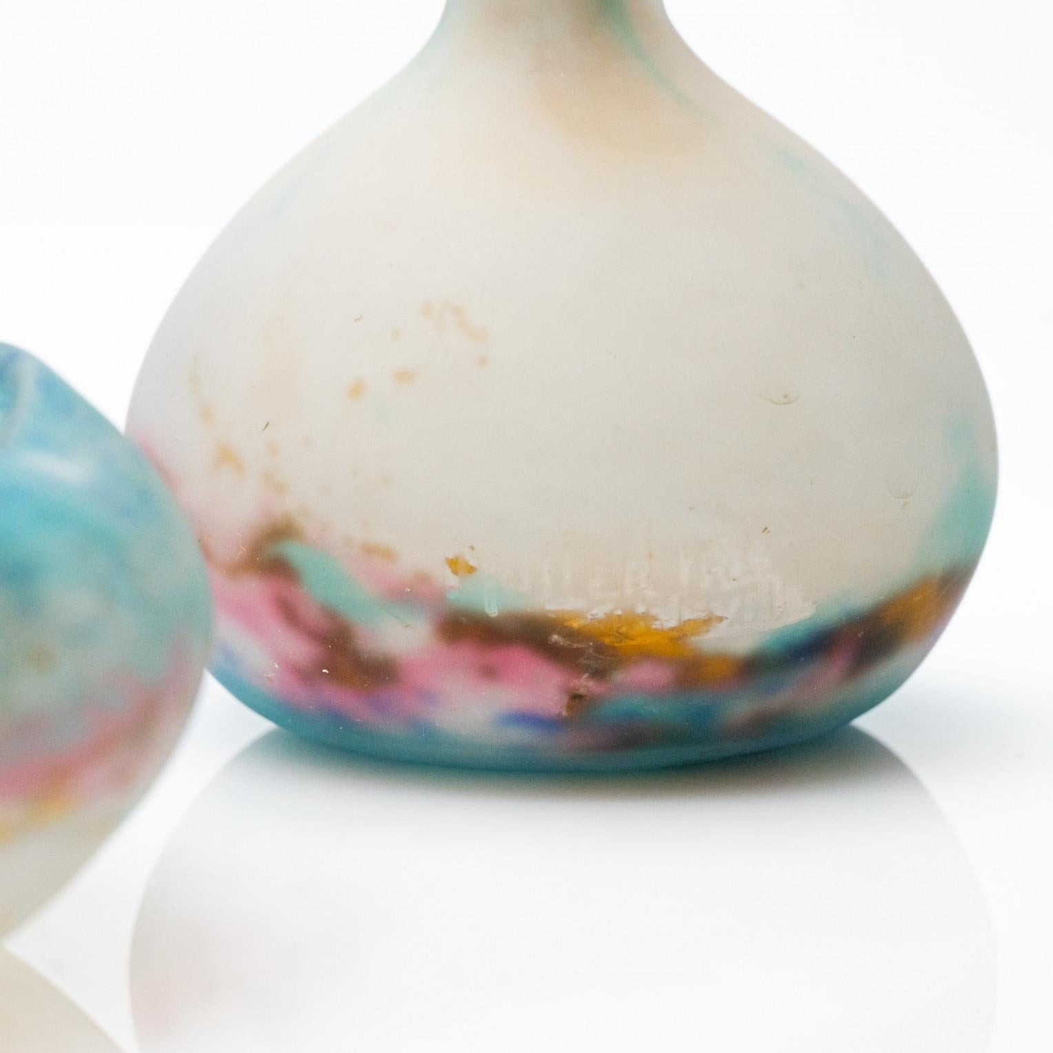 Art Déco I. Muller Firmato, Set di 5 vasi in Pâte de verre, Francia, 1930 in vendita