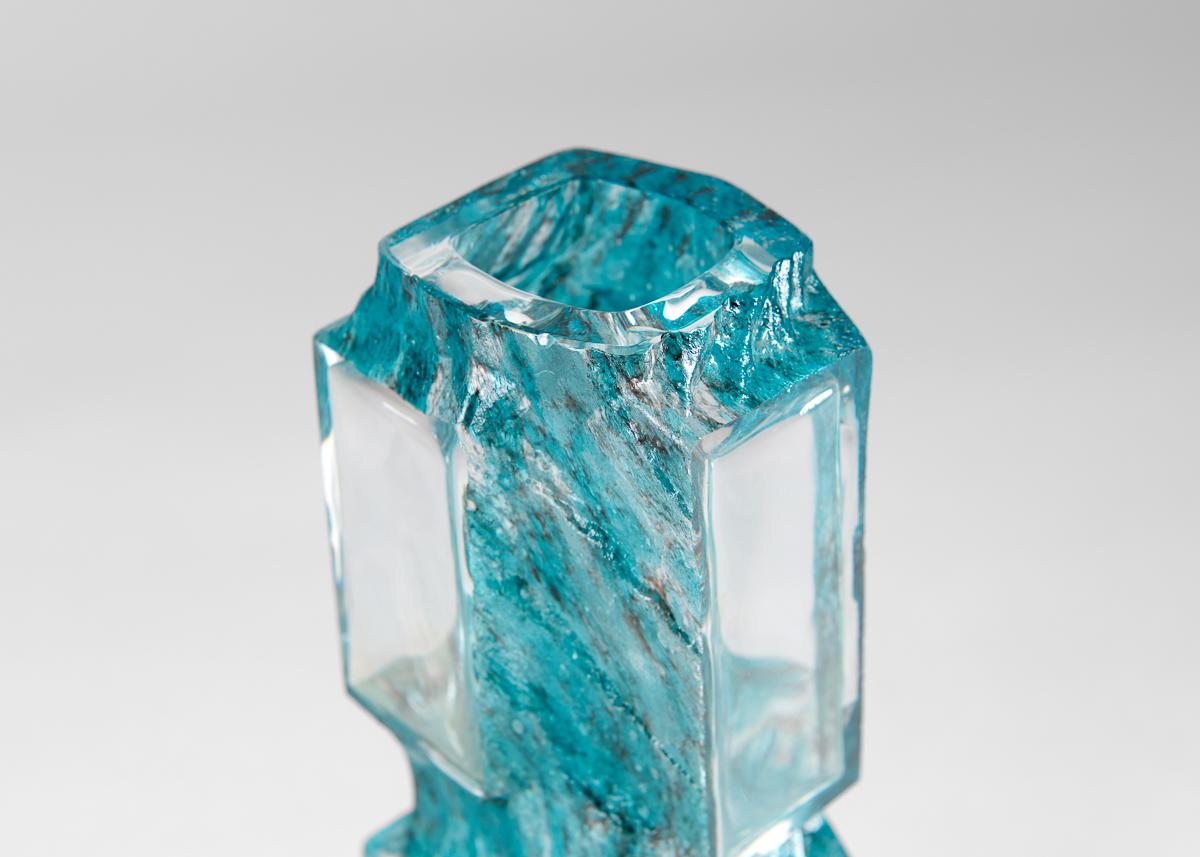 Mid-Century Modern Daum, Greene & Greene, Vase en verre vert, France, 1974 en vente