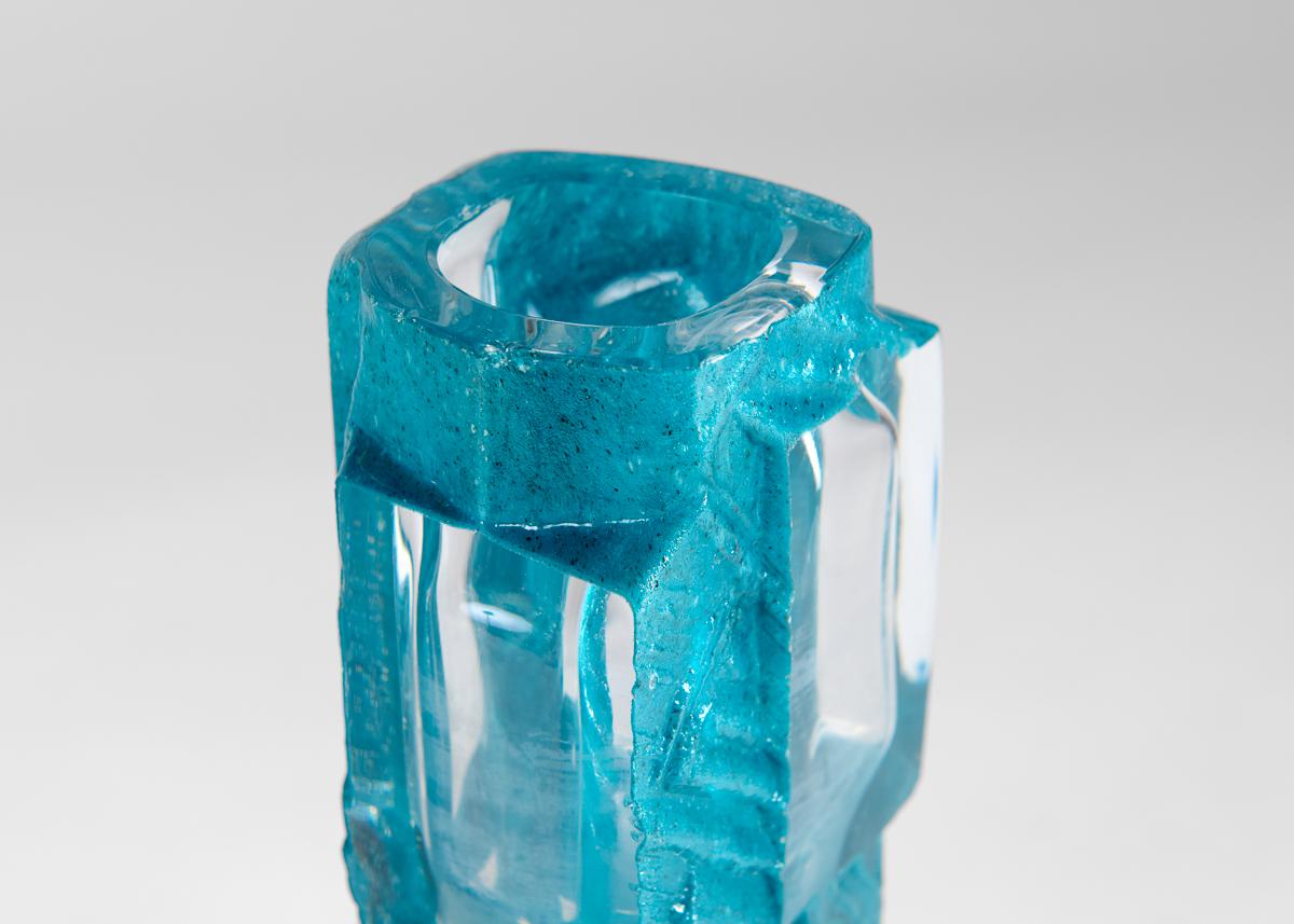 Mid-Century Modern Daum, Greene & Greene, Vase en verre vert, France, 1974 en vente