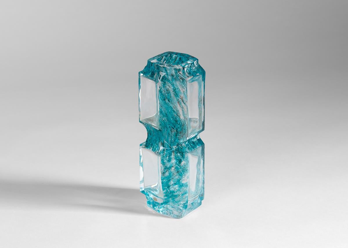 Français Daum, Greene & Greene, Vase en verre vert, France, 1974 en vente