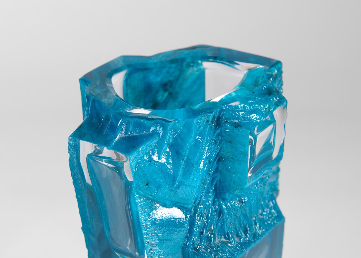 Français Daum, Greene & Greene, Vase en verre vert, France, 1974 en vente