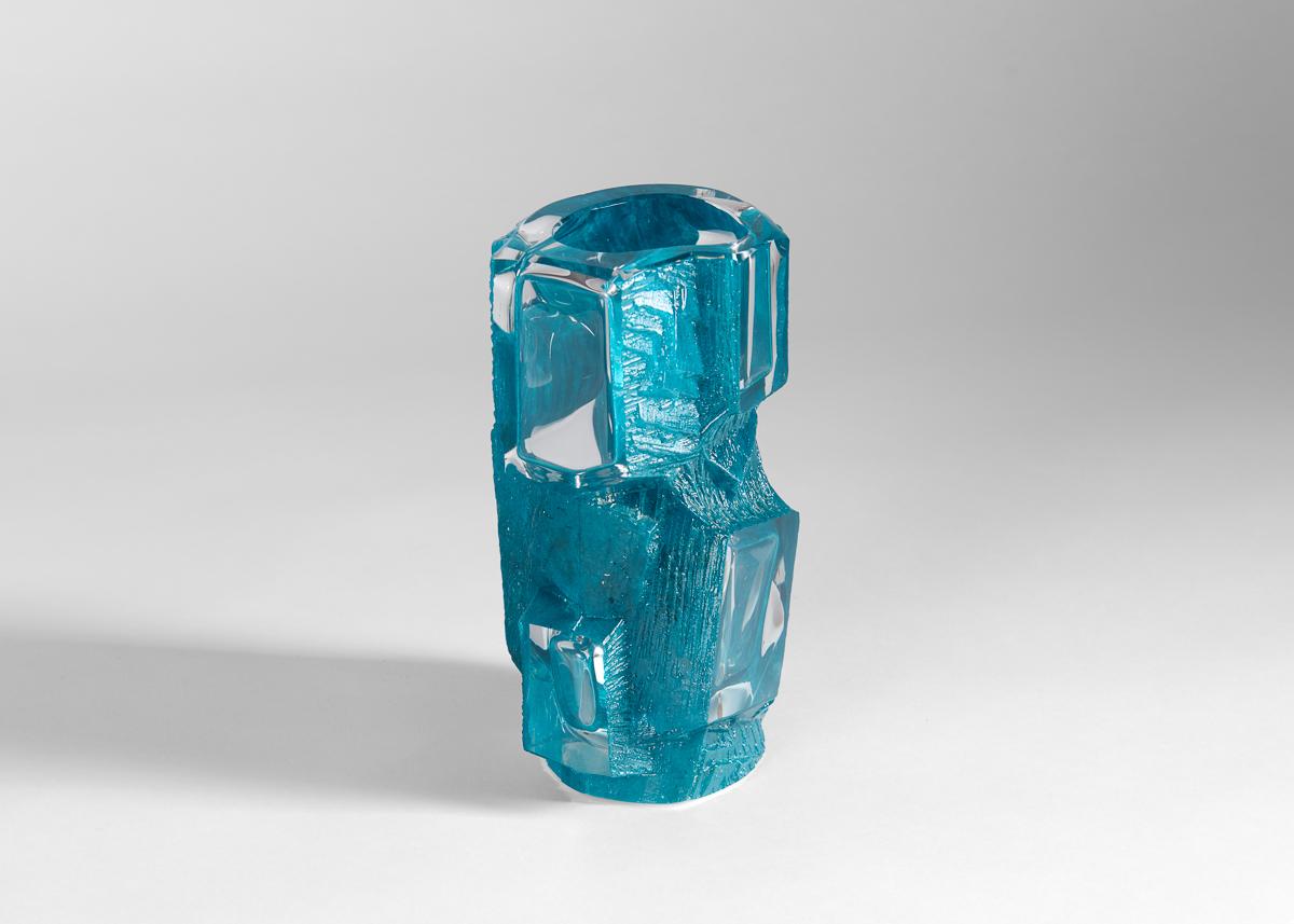 Français Daum, Greene & Greene, Vase en verre vert, France, 1974 en vente