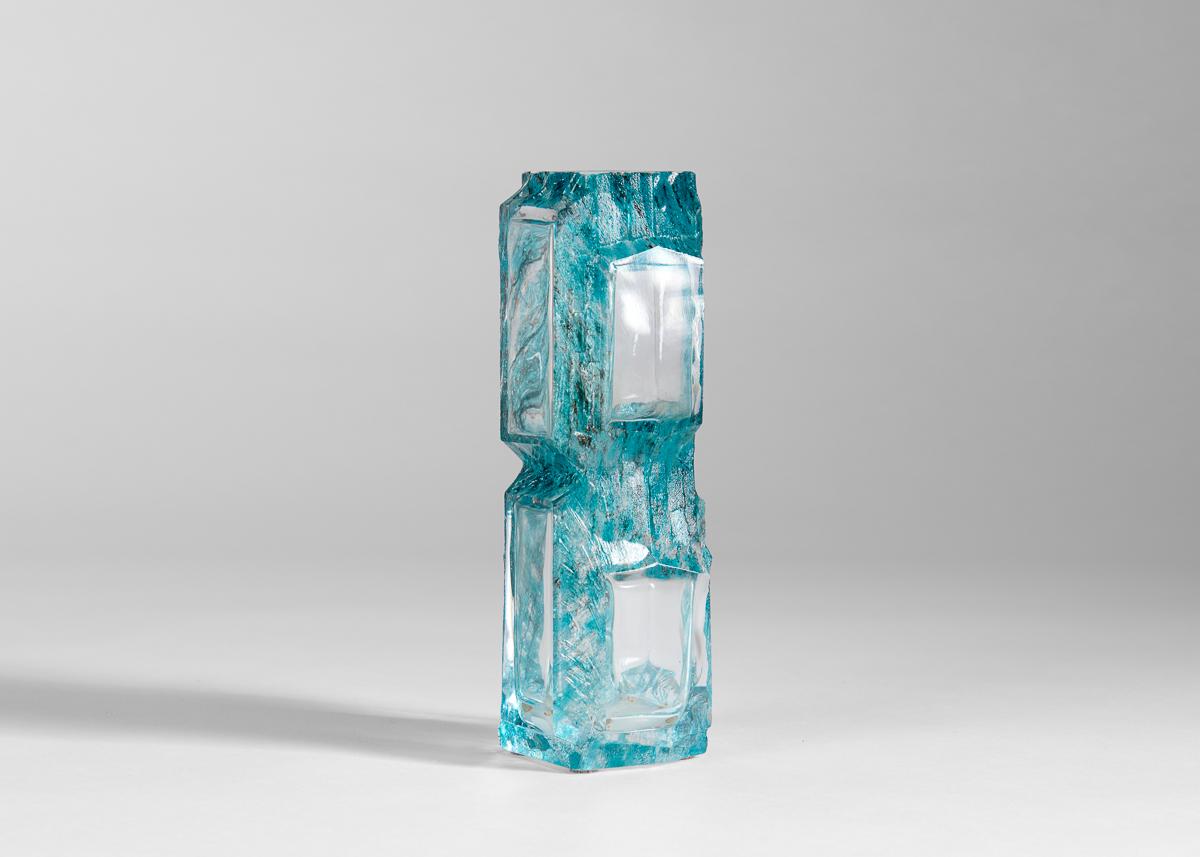 Daum, Greene & Greene, Vase en verre vert, France, 1974 Bon état - En vente à New York, NY