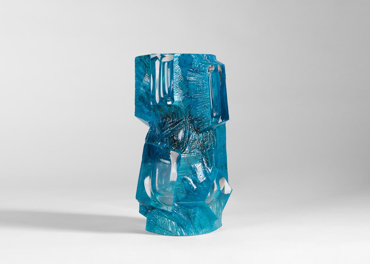 Daum, Greene & Greene, Vase en verre vert, France, 1974 Bon état - En vente à New York, NY
