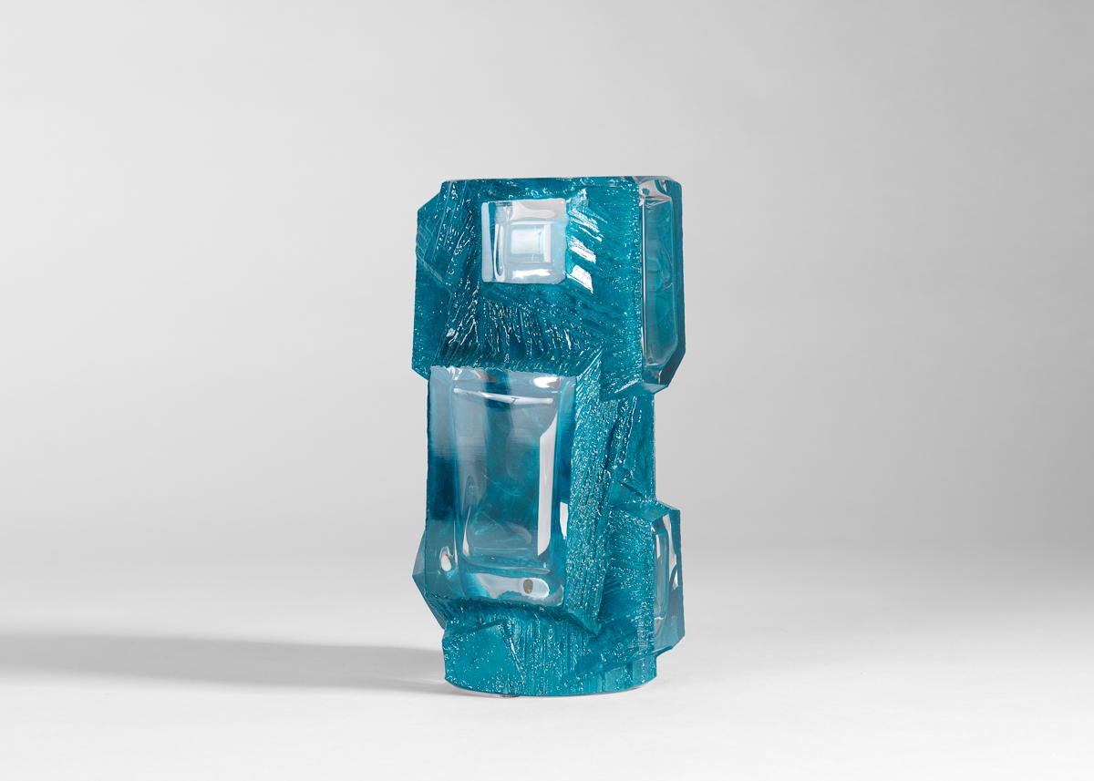 Daum, Greene & Greene, Vase en verre vert, France, 1974 Bon état - En vente à New York, NY