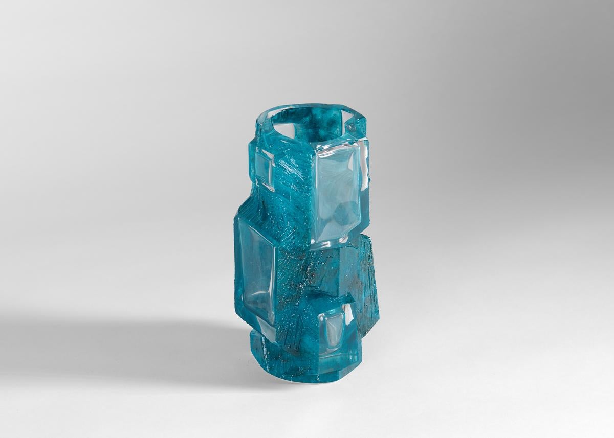 Mid-Century Modern Daum, Greene & Greene, Vase en verre moderniste vert, France, 1974 en vente