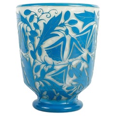 Daum Art Deco Acid-Etched "Campanulas" Glass Vase, circa 1930