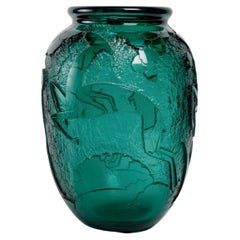 Vaso in vetro acidato Art Deco di Daum, 1930 circa