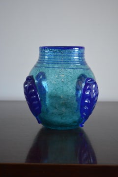 Daum Art Deco Applied Glass French Vase
