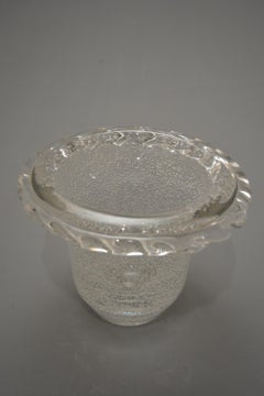 Daum Art Deco Clear Crystal French Vase