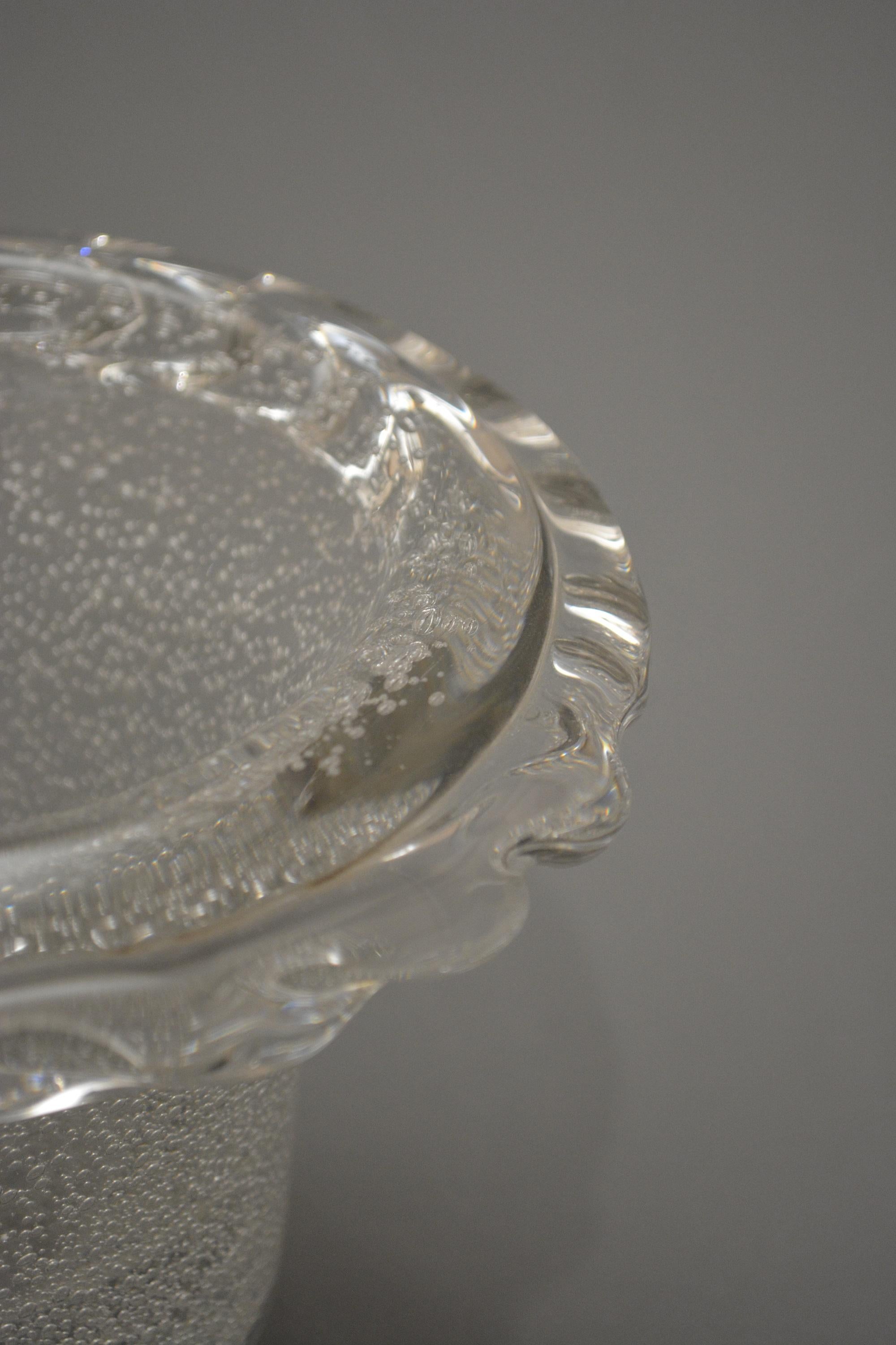 Other Daum Art Deco Clear Crystal French Vase For Sale