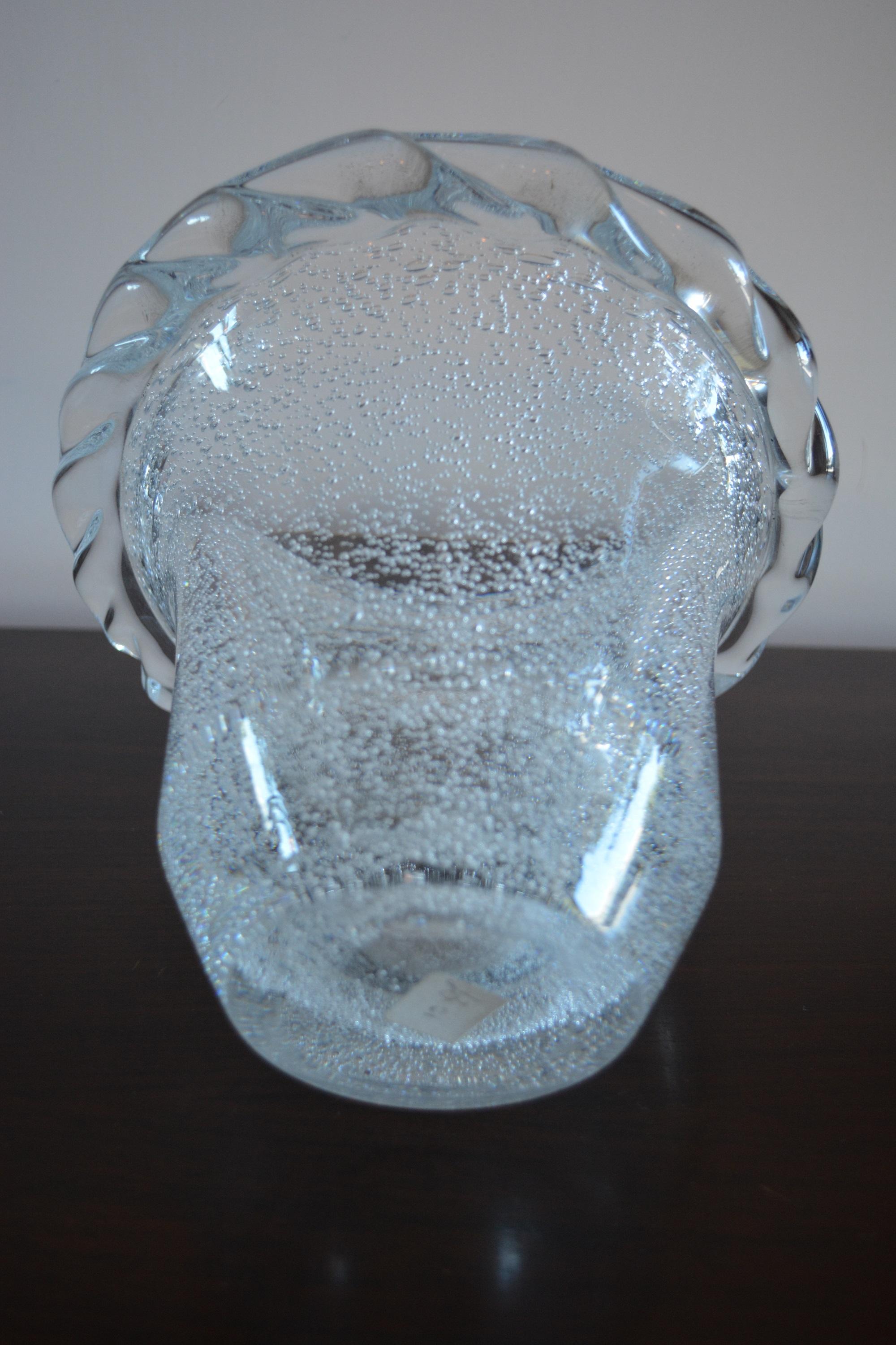 Mid-20th Century Daum Art Deco Clear Crystal French Vase For Sale