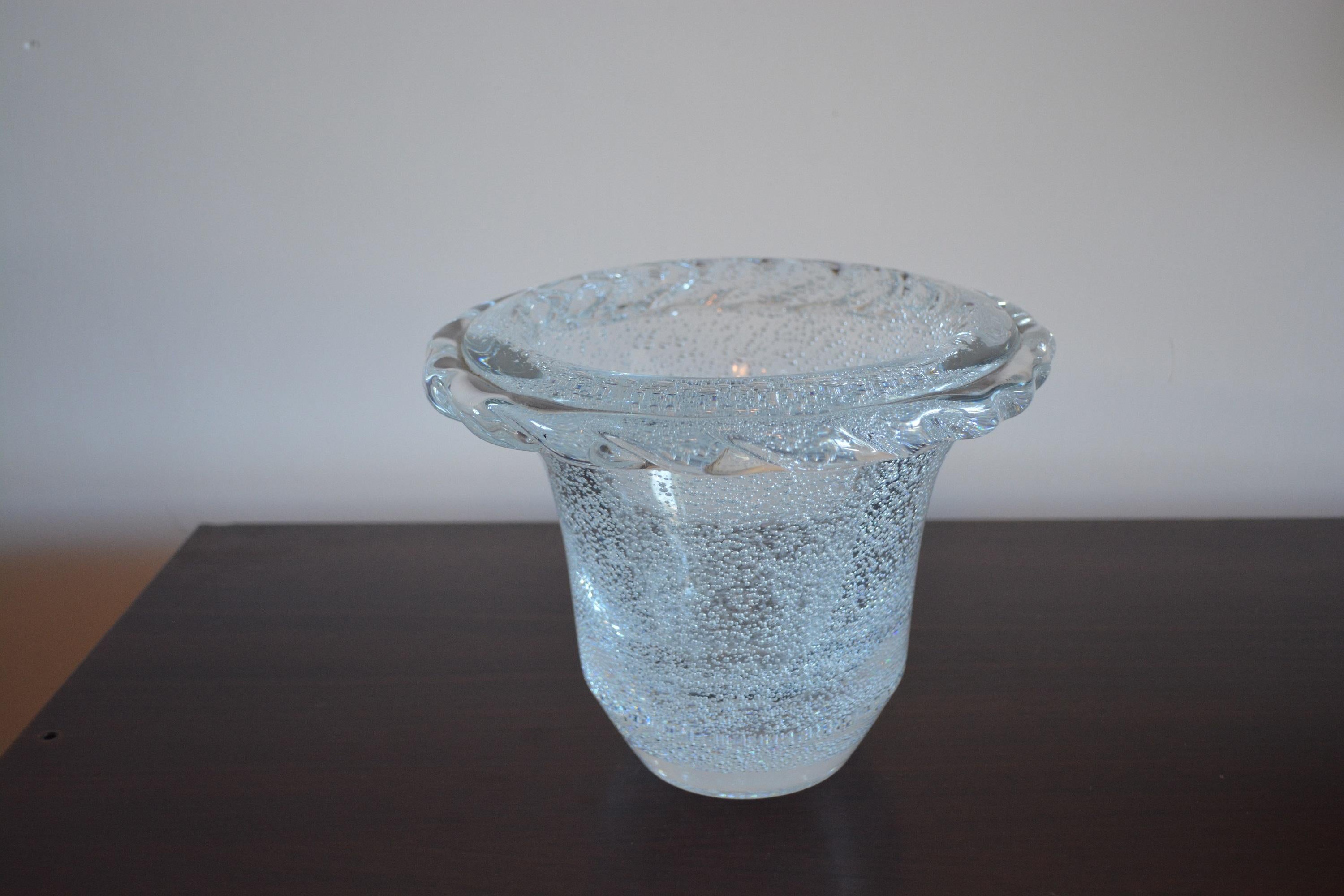 Daum Art Deco Clear Crystal French Vase For Sale 3