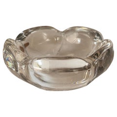 Daum Art Deco Molded Glass Ashtray or Vide Poche France 1940 transparent Color