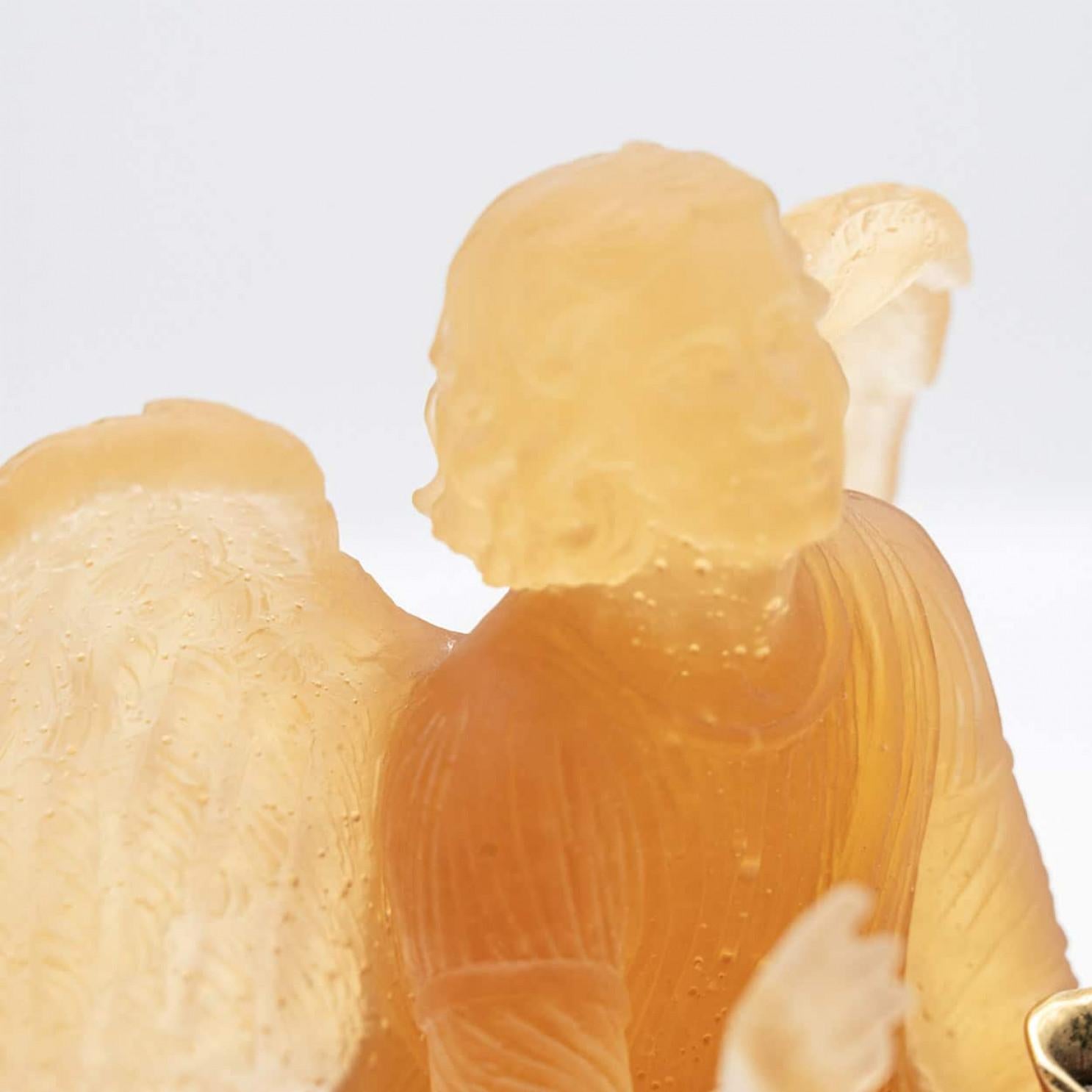 Moderno Scultura di angelo in vetro Art Angels di Daum, Francia 1970 in vendita