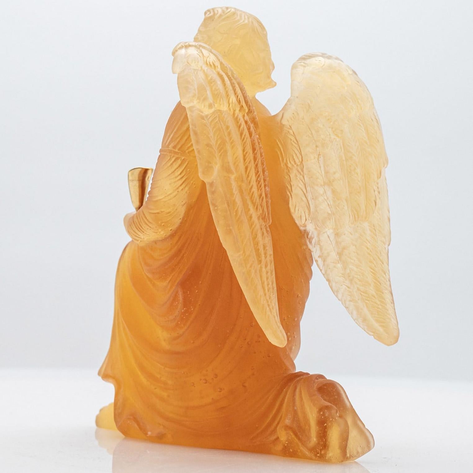 Vetro artistico Scultura di angelo in vetro Art Angels di Daum, Francia 1970 in vendita
