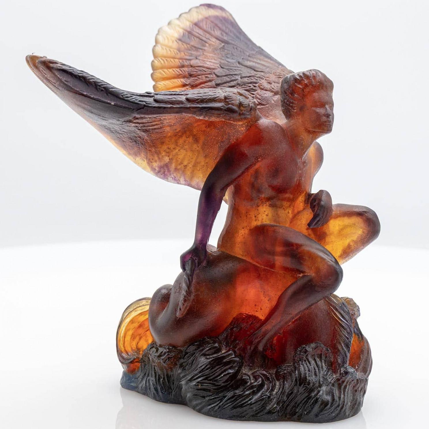 Escultura de vidrio artístico Daum Ángel Mito, marrón rojizo, Francia 1970 en venta 1