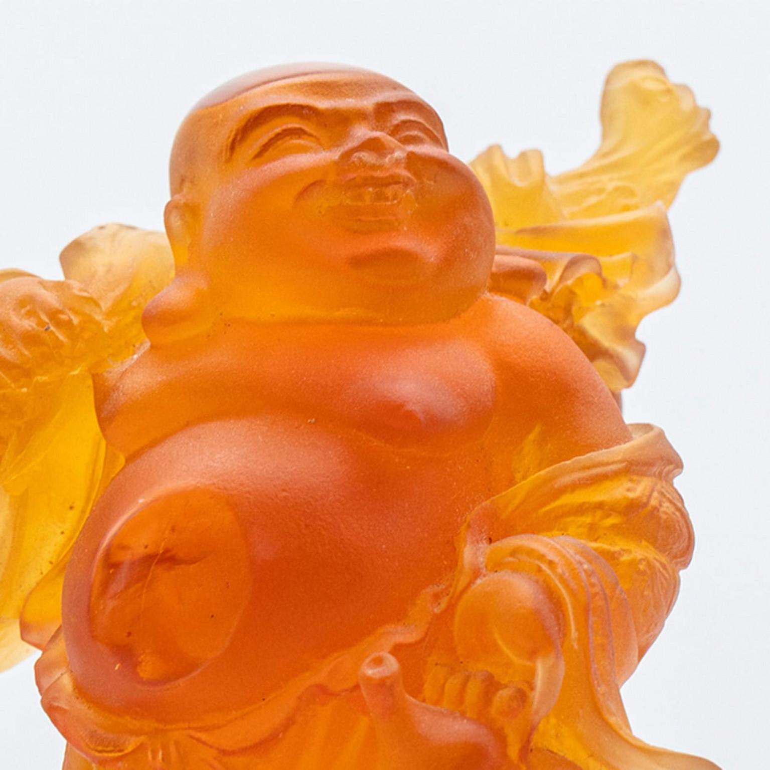 Altro Scultura di Buddha arancione marrone in vetro artistico Daum, Francia in vendita