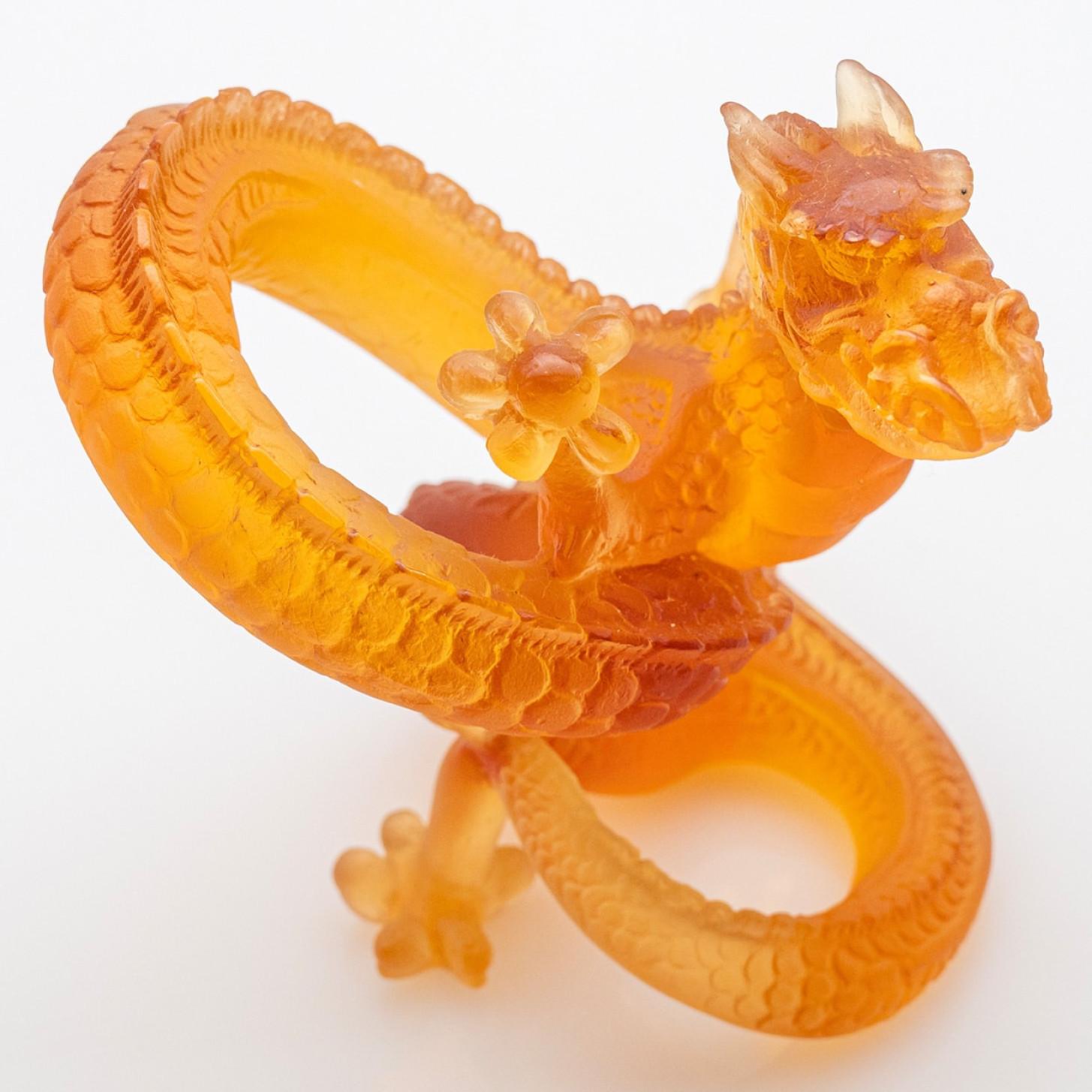 Escultura Dragón Marrón Naranja de Daum Art Glass, Francia Otro en venta
