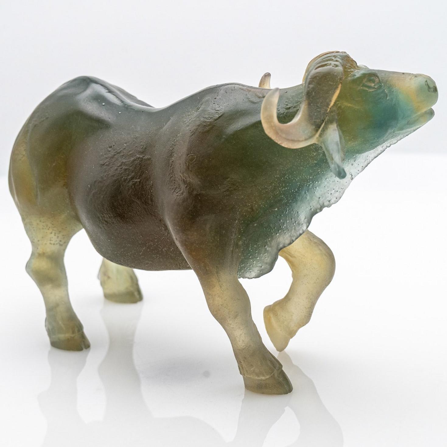 Daum Kunstglas Büffelskulptur, Frankreich (Sonstiges) im Angebot