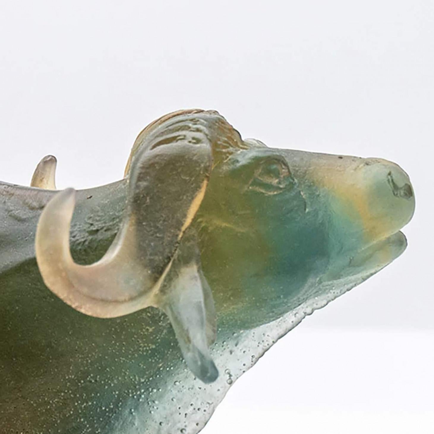 Daum Kunstglas Büffelskulptur, Frankreich (Glaskunst) im Angebot