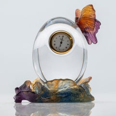 Daum Art Glass Butterfly Crystal Ball Decorative Object, France