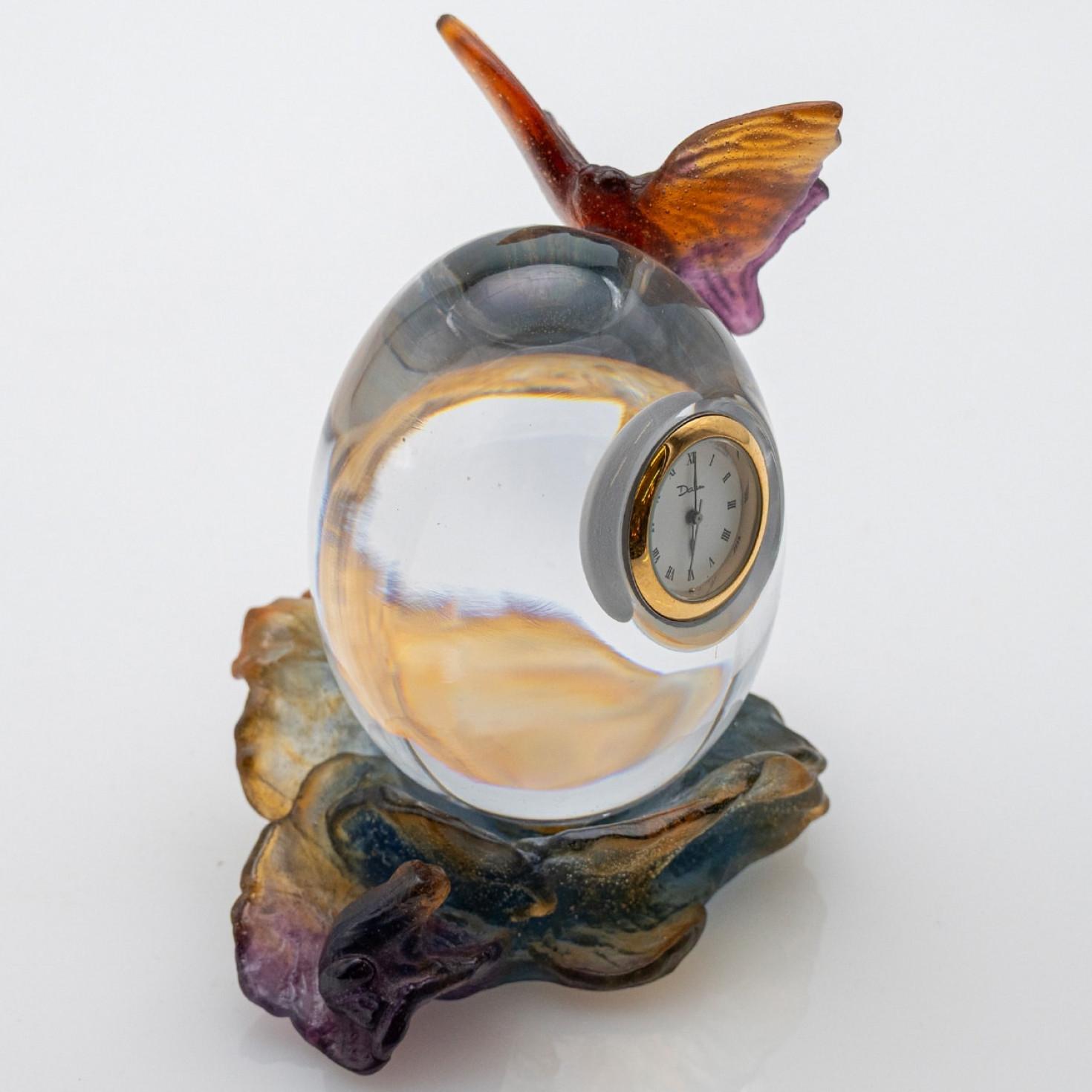 Daum Art Glass Butterfly Crystal Ball Decorative Object, France
