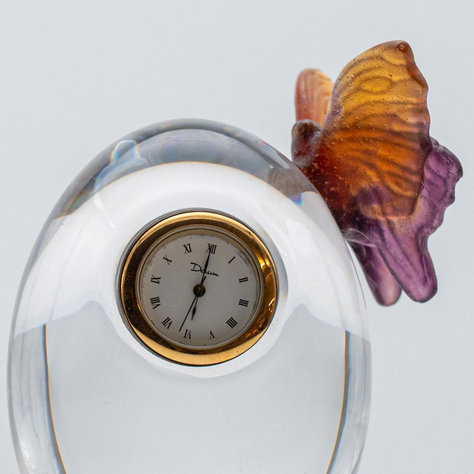 Daum Art Glass Butterfly Crystal Ball Decorative Objects for Objects, France Bon état - En vente à Rijssen, NL