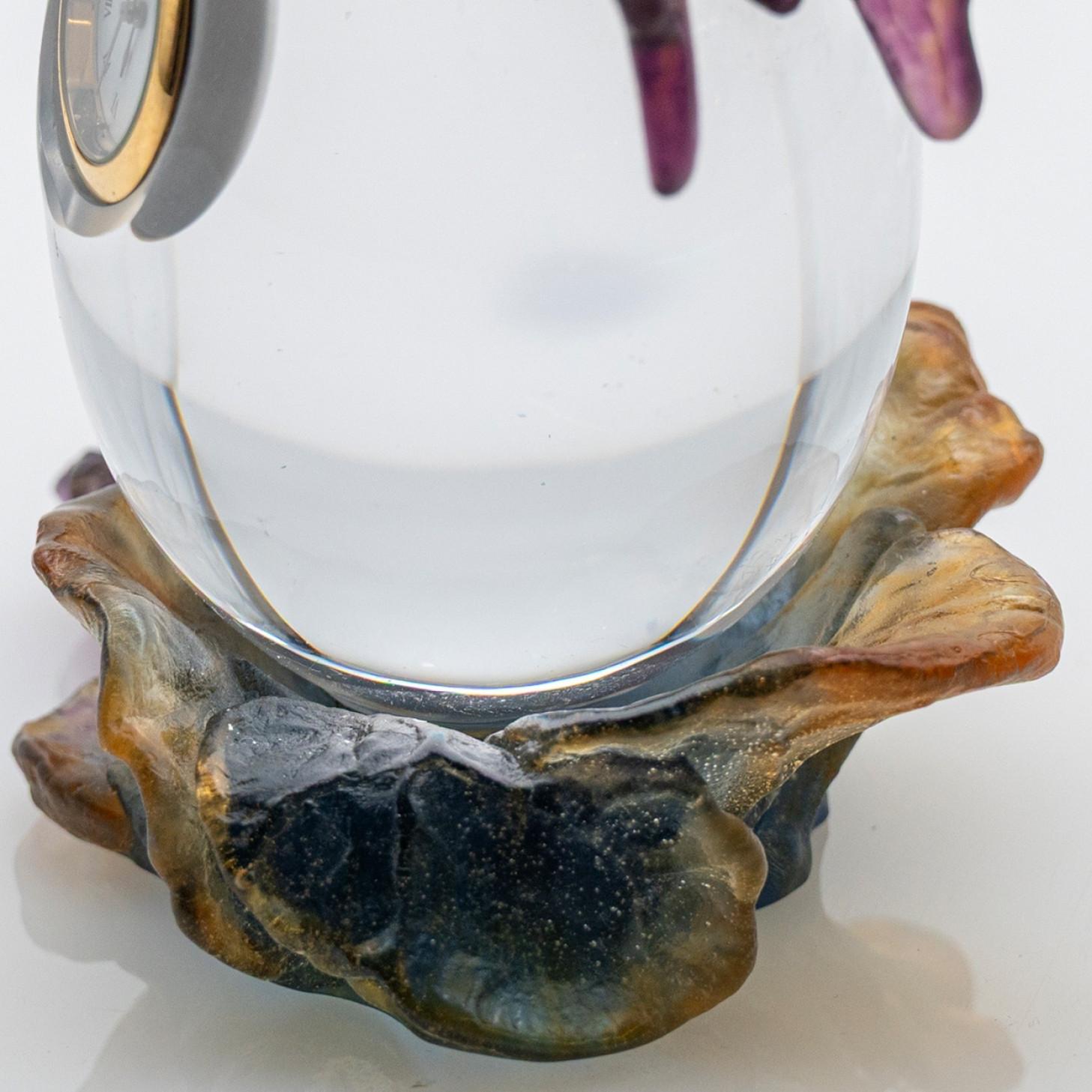 Objeto decorativo bola de cristal de mariposa de Daum Art Glass, Francia finales del siglo XX en venta