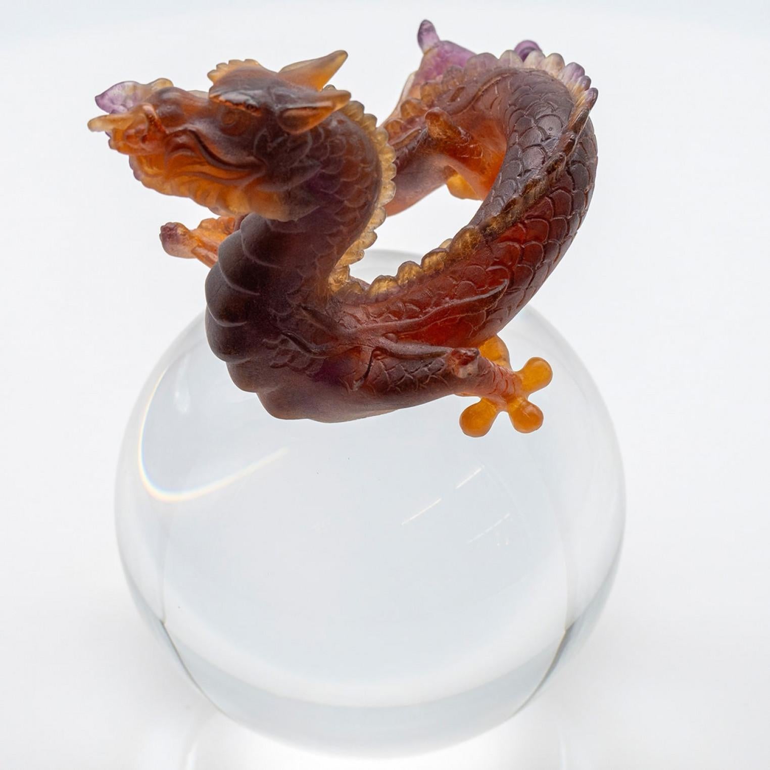 Objeto decorativo Daum Art Glass Dragon Crystal Ball, Francia Otro en venta