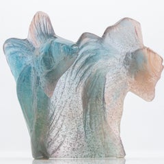 Daum Art Glass Fishes Sculpture Multicolor, France