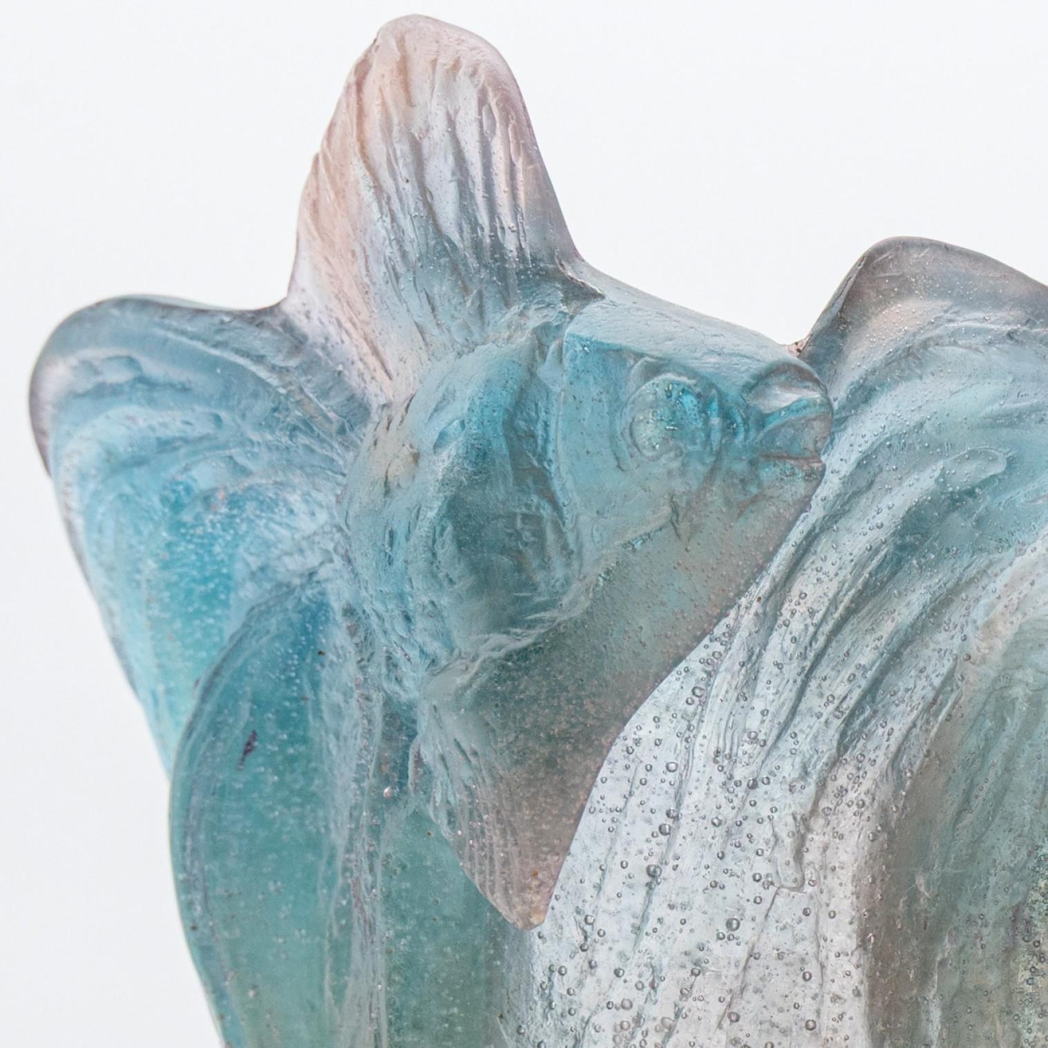 Francese Scultura di pesci in vetro artistico Daum Multicolore, Francia in vendita