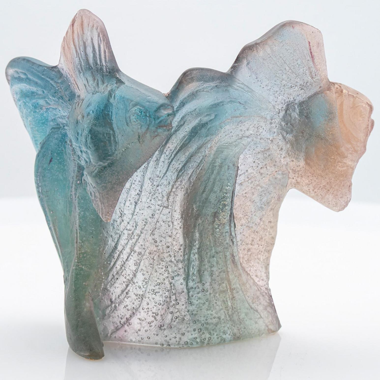 Scultura di pesci in vetro artistico Daum Multicolore, Francia In condizioni buone in vendita a Rijssen, NL