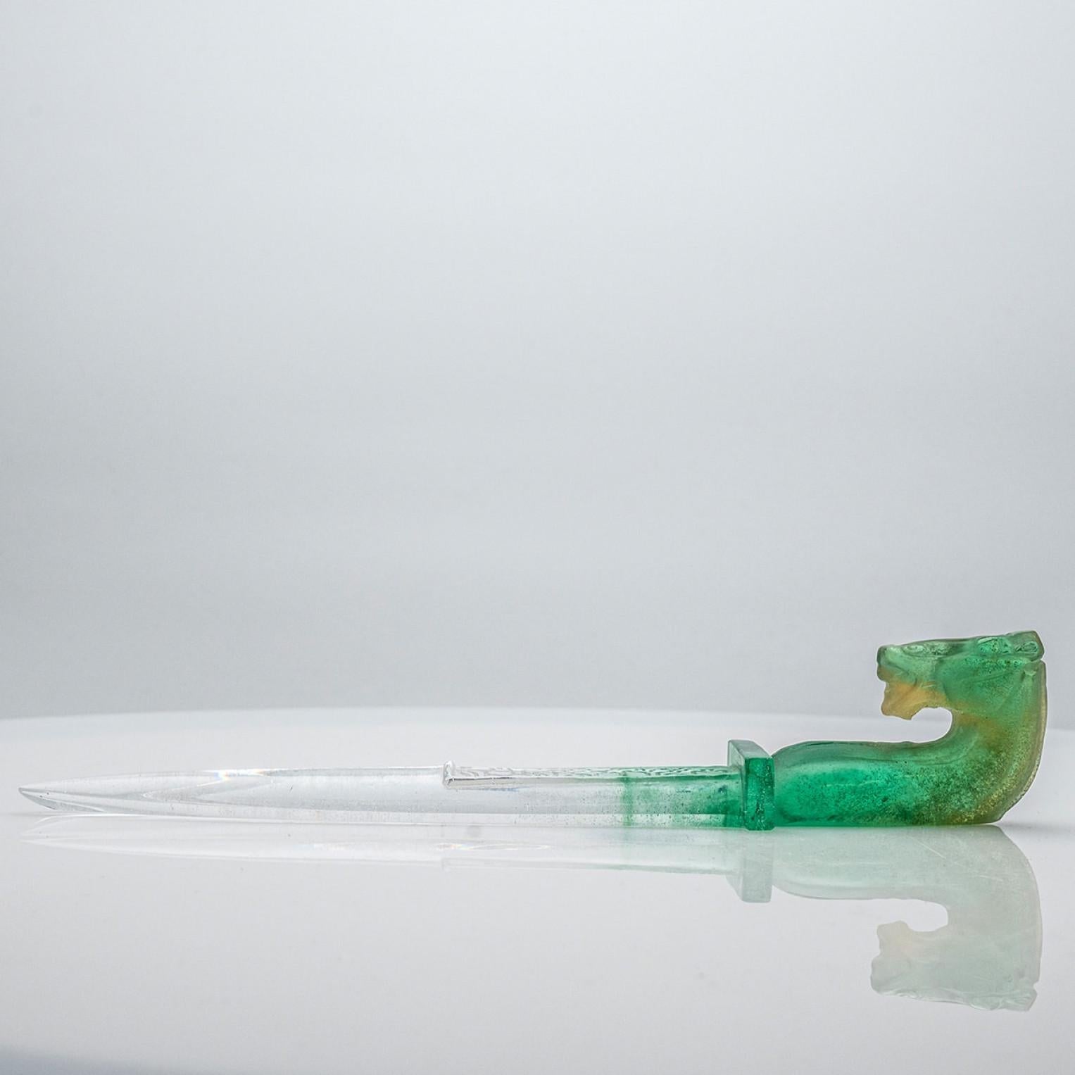 Objeto decorativo Daum Art Glass Green Dague, Francia Otro en venta