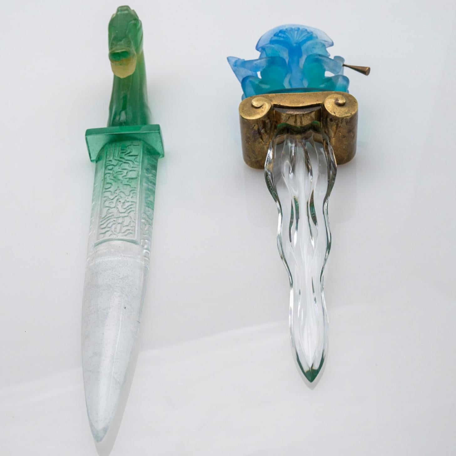 Objeto decorativo Daum Art Glass Green Dague, Francia en venta 1