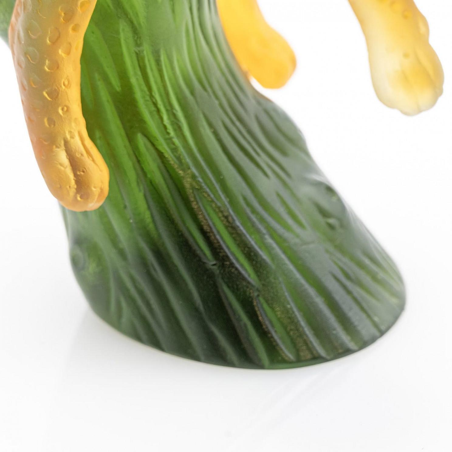 Scultura Panter su albero in vetro artistico Daum, Francia In condizioni buone in vendita a Rijssen, NL