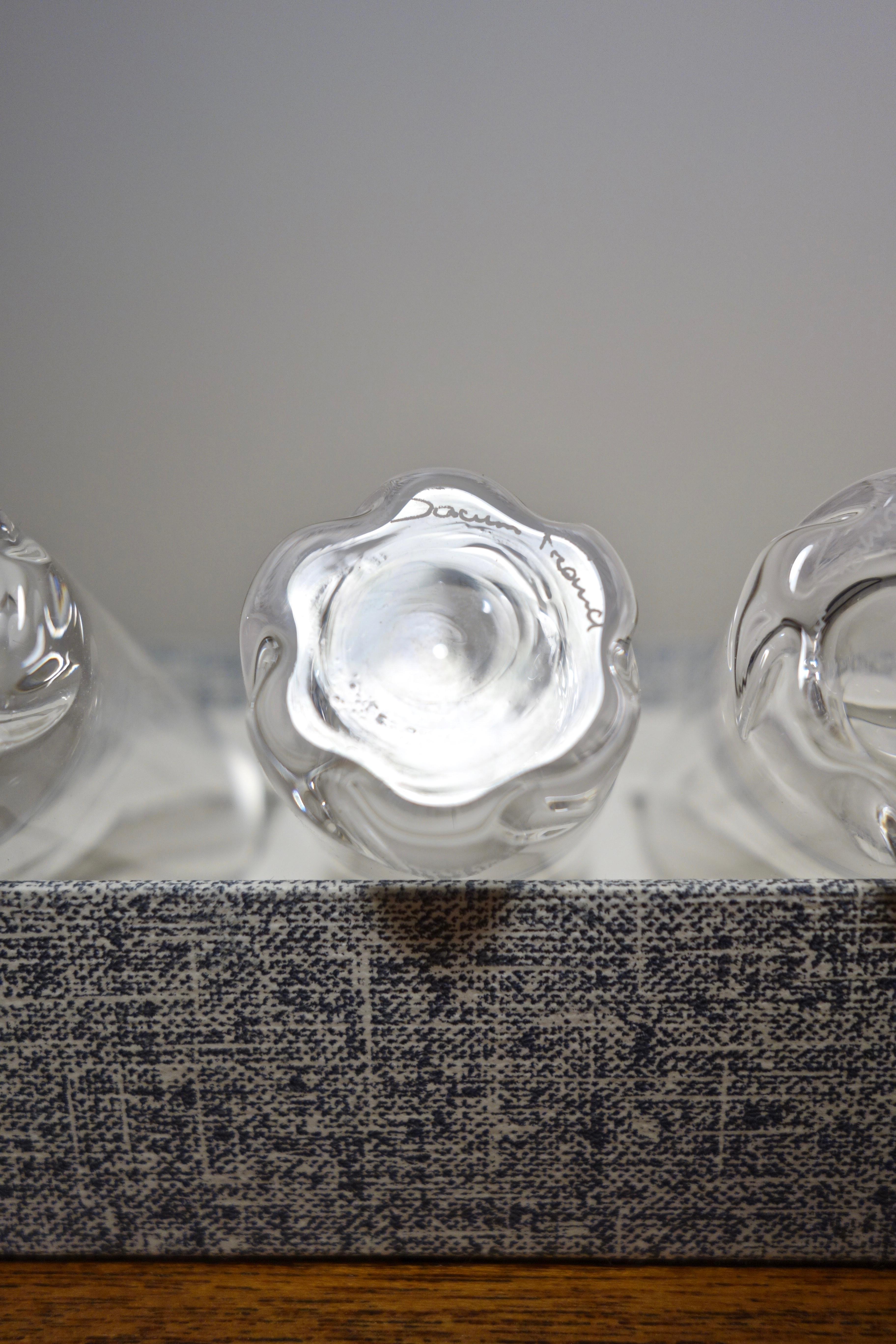 Milieu du XXe siècle Verres à liqueur Daum Blanzey, France, années 1950