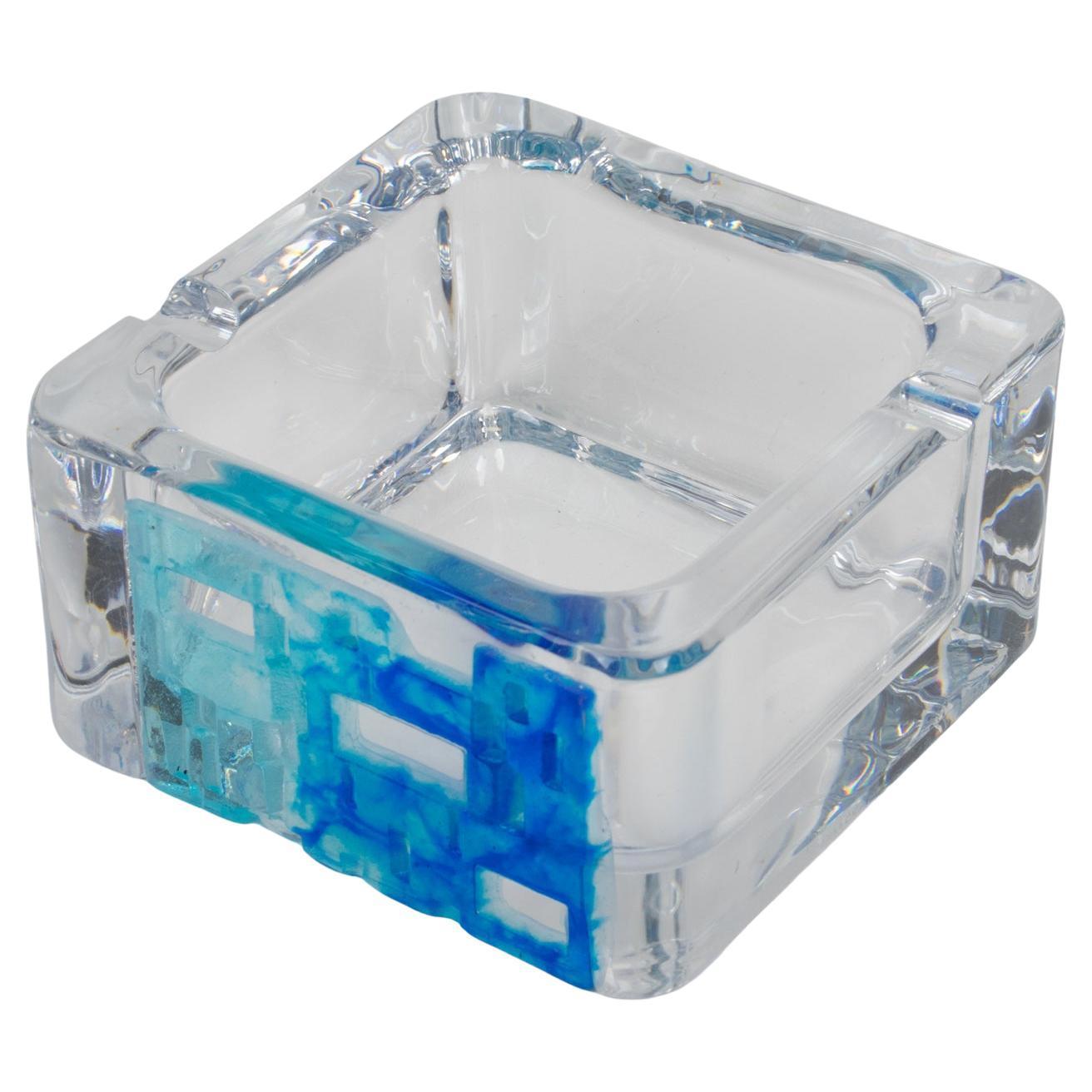 Bol à attraper en pâté de verre et cristal de Daum France, vers 1970