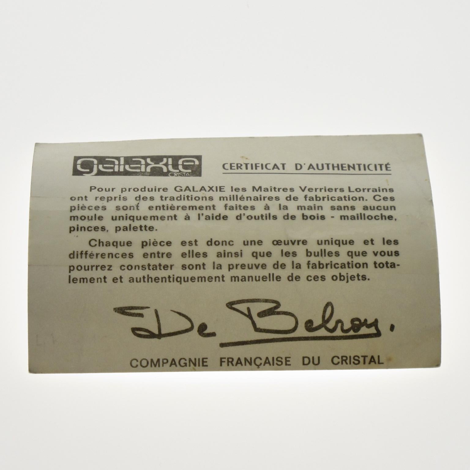 Cristallo Vaso di cristallo alto Daum by De Belroy, circa 1970 in vendita