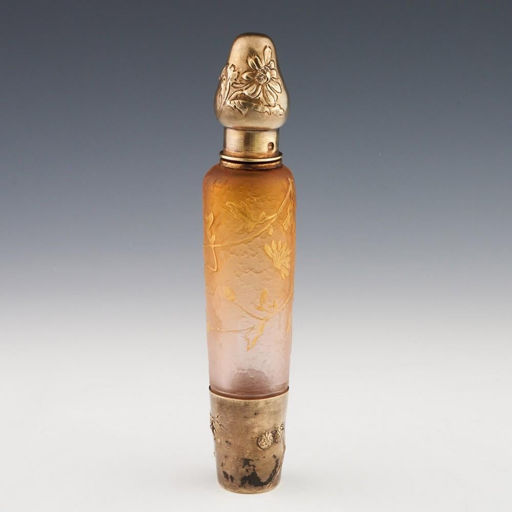 Daum Cameo Glass and Silver Opera 'Muff' Flask or Absinthe Bottle, c1895

Additional Information:
Heading : Daum Nancy Cameo Glass and Sterling Silver Carriage or Opera Liqueur Flask
Date : c1890-96
Period : Victorian
Origin : France
Colour : Orange