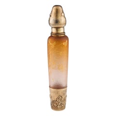 Bouteille d'opéra ou bouteille d'absinthe en verre camée et argent, vers 1895