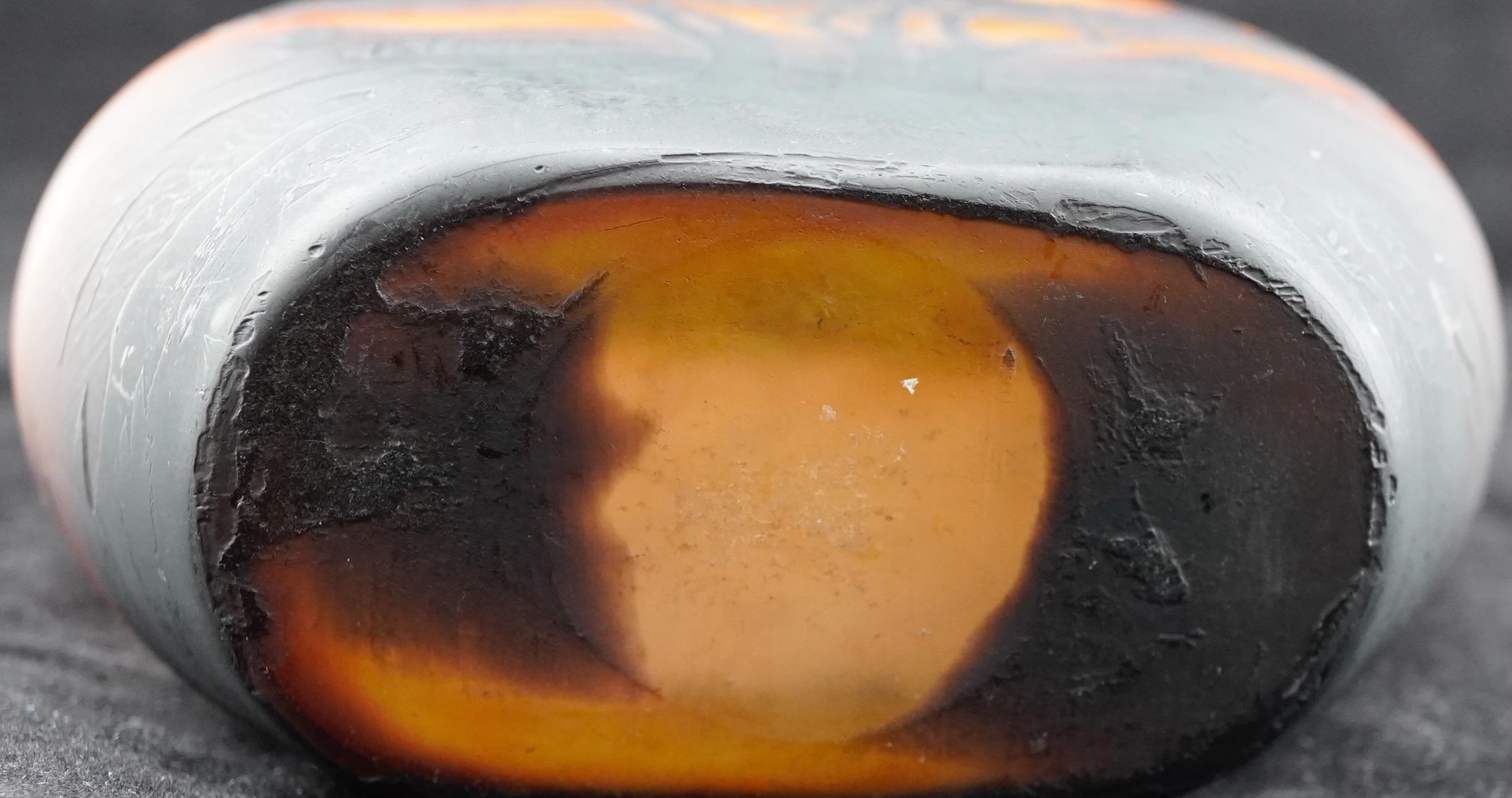 Daum Kamee-Glas-Landschaftsvase in Flaschenform in Kamee-Form (Frühes 20. Jahrhundert) im Angebot