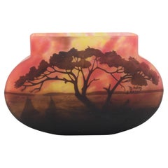 Daum cameo glass landscape vase C1910