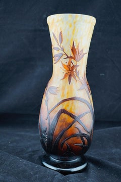 Daum Cameo Glass Large Lily Flower Vase
