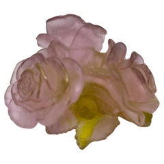 Bougeoir Daum, objet décoratif de collection, verre, 1990, France