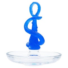 Centro de mesa Daum El Caduceo, Edición limitada, Azul cielo, Francia